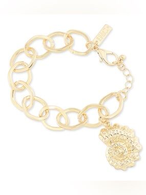 INC International Concepts Gold-Tone Shell Charm Link Bracelet